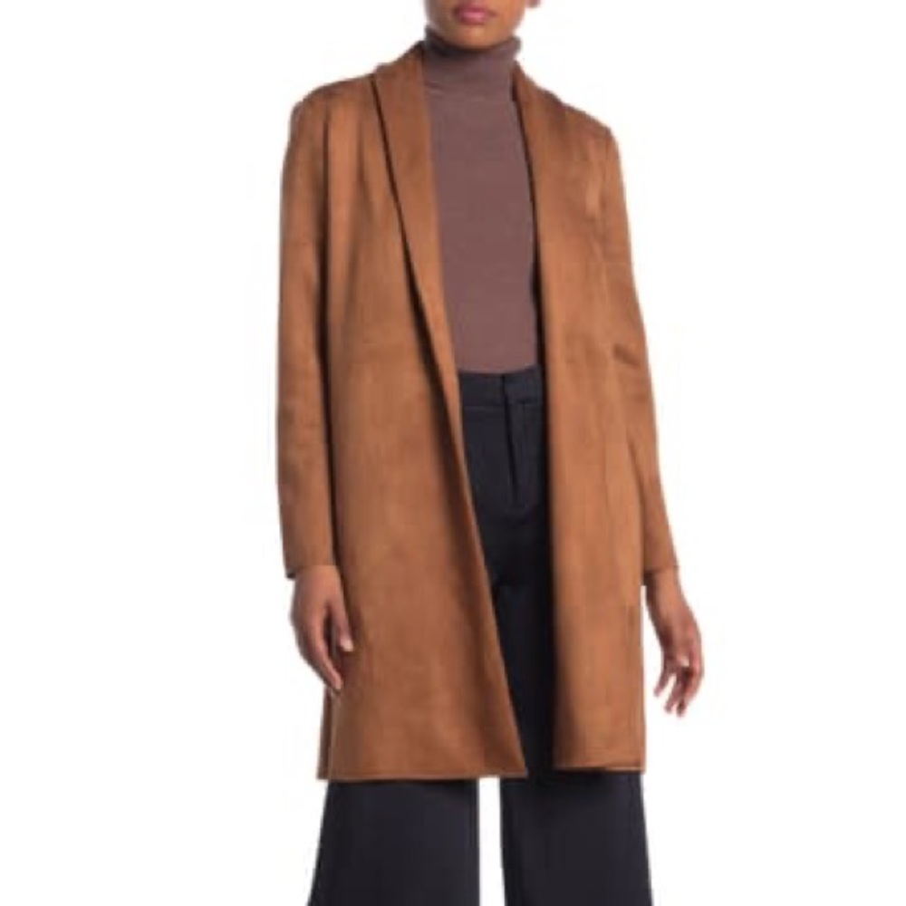 T Tahari Faux Suede Topper Jacket